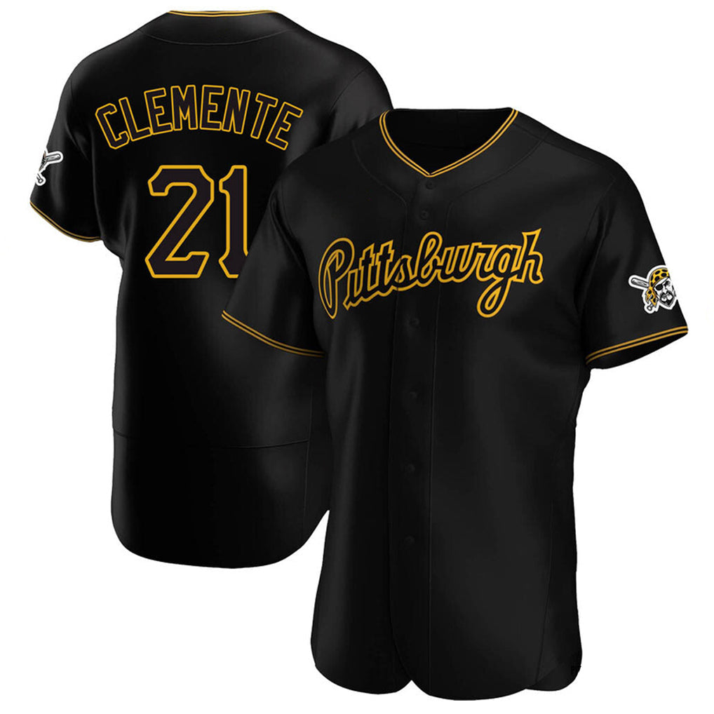 Davalo P.Pirates #21 Roberto Clemente Player Black Home Limited Elite Stitched Jerseys