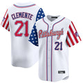 Davalo P.Pirates #21 Roberto Clemente Player White 2025 Independence Day Vapor Premier Limited Stitched Jerseys