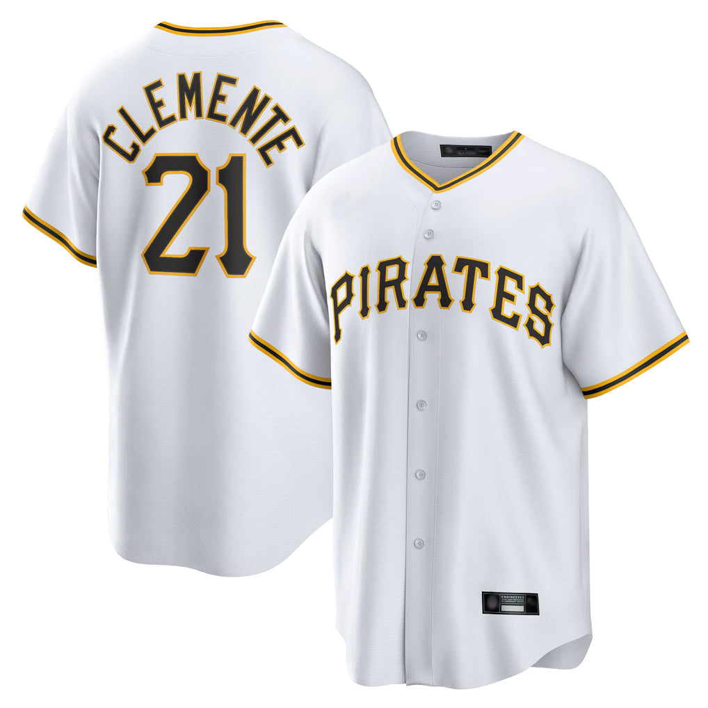 Davalo P.Pirates #21 Roberto Clemente Player White Home Game Stitched Jerseys