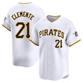 Davalo P.Pirates #21 Roberto Clemente Player White Home Limited Stitched Jerseys