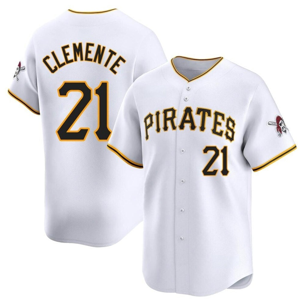 Davalo P.Pirates #21 Roberto Clemente Player White Home Limited Stitched Jerseys