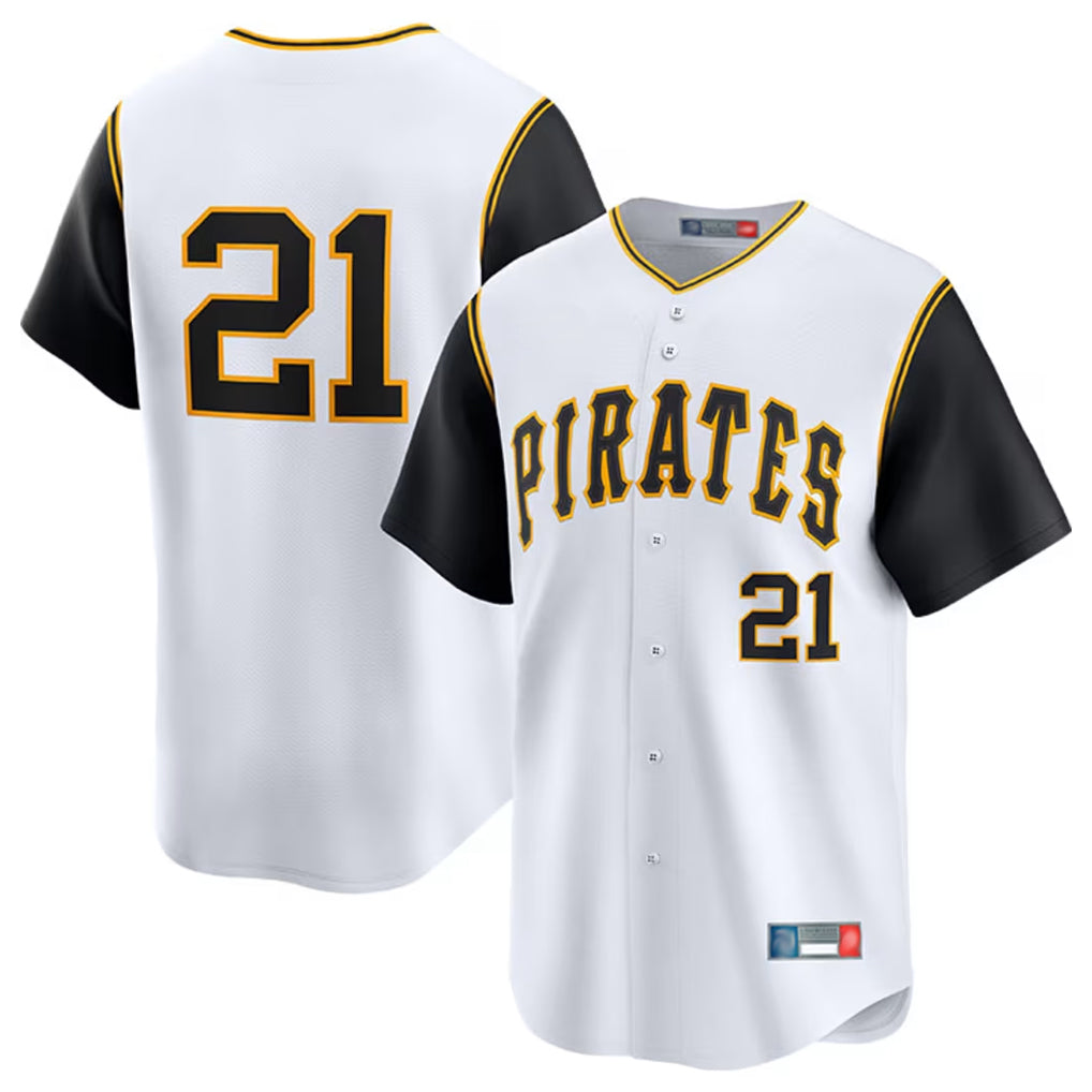 Davalo P.Pirates #21 Roberto Clemente Player White Throwback Cooperstown Limited Stitched Jerseys