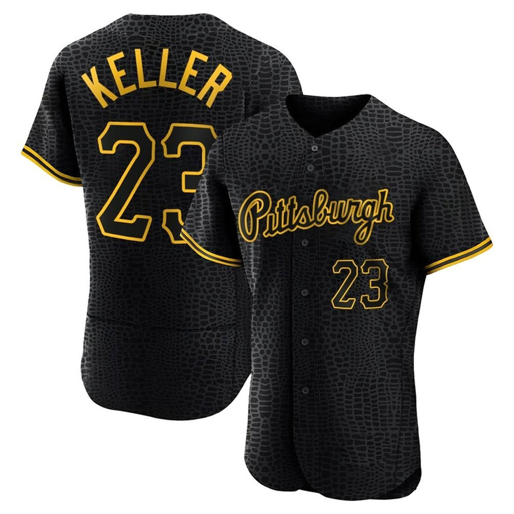 Davalo P.Pirates #23 Mitch Keller Player Black Snake Skin City Home Limited Elite Stitched Jerseys