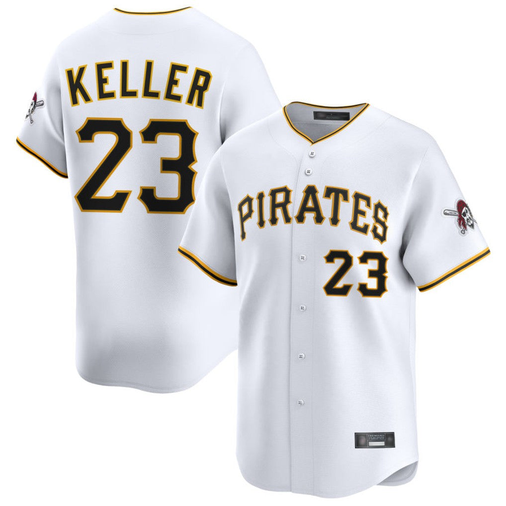 Davalo P.Pirates #23 Mitch Keller Player White Home Limited Stitched Jerseys