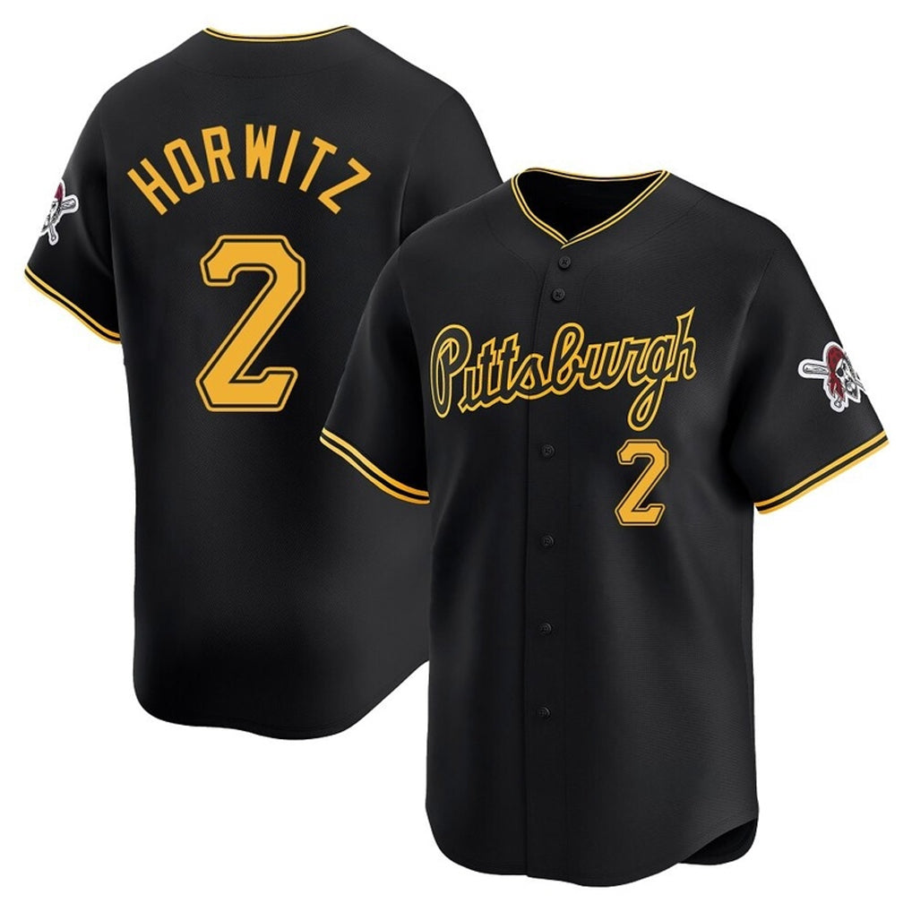 Davalo P.Pirates #2 Spencer Horwitz Player Black Alt Home Limited Stitched Jerseys