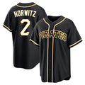 Davalo P.Pirates #2 Spencer Horwitz Player Black Fashion Out Home Game Stitched Jerseys
