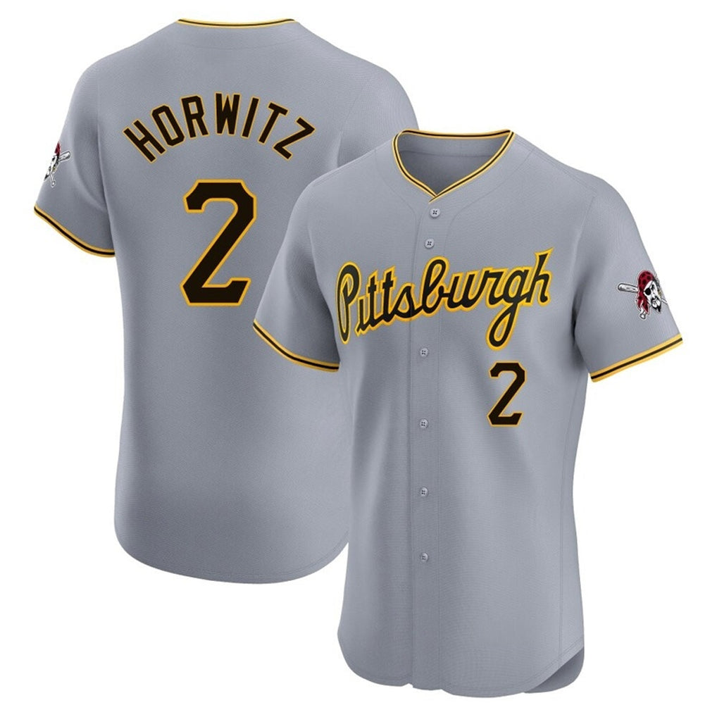 Davalo P.Pirates #2 Spencer Horwitz Player Gray Road Home Limited Elite Stitched Jerseys