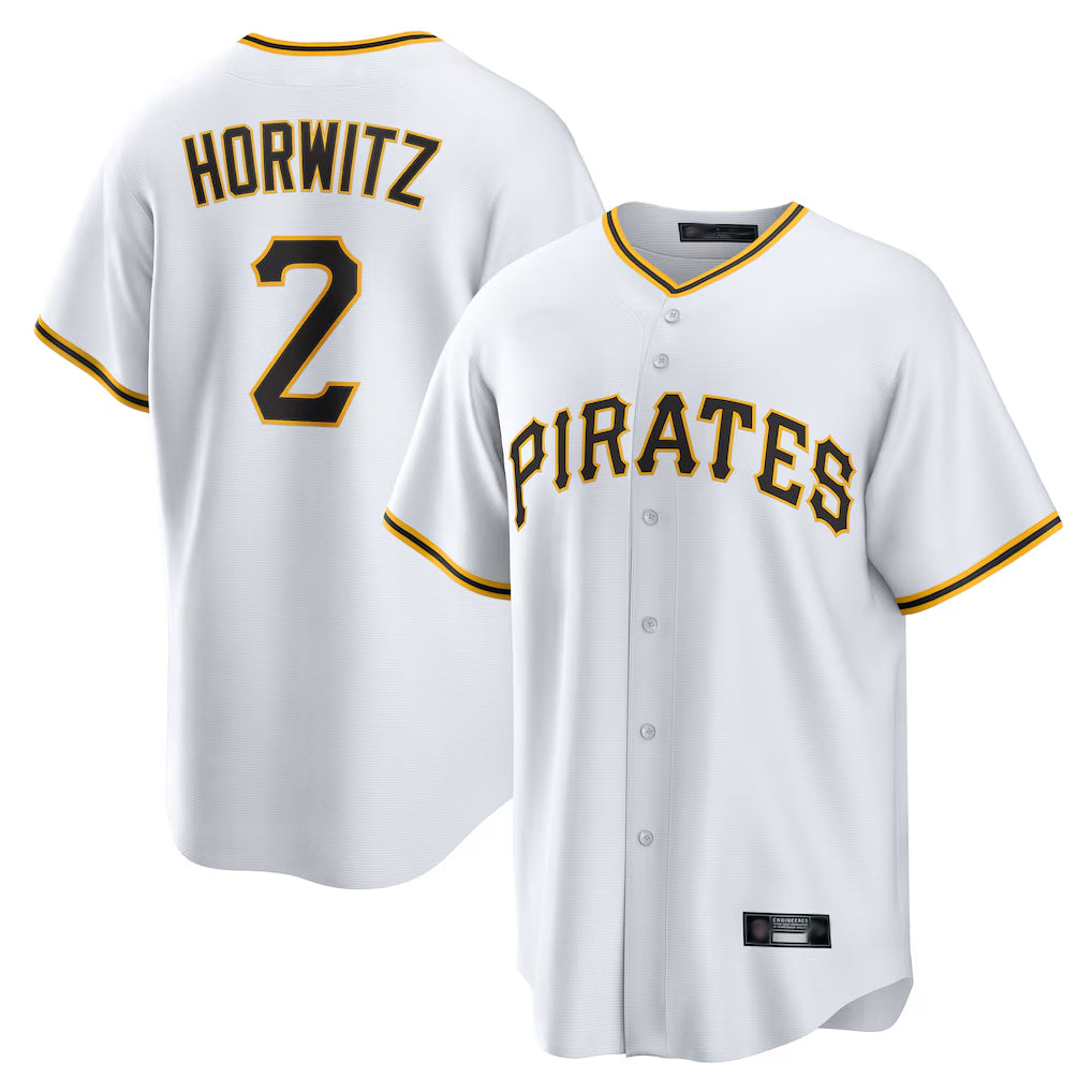 Davalo P.Pirates #2 Spencer Horwitz Player White Home Game Stitched Jerseys