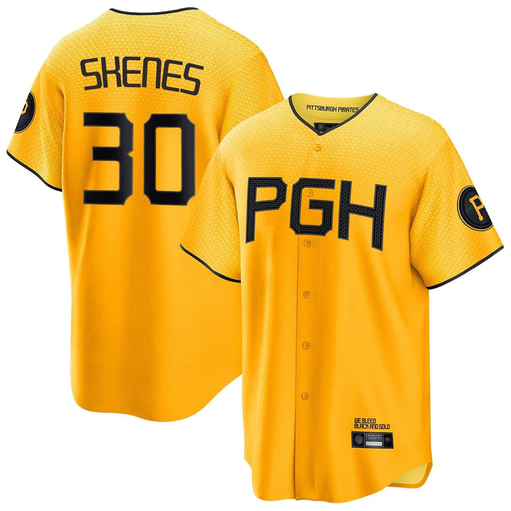 Davalo P.Pirates #30 Paul Skenes Player Gold City Connect Home Limited Stitched Jerseys