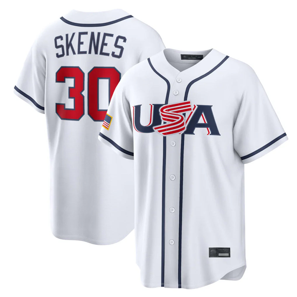 Davalo P.Pirates #30 Paul Skenes Player White USA 2026 World Classic Home Limited Stitched Jerseys