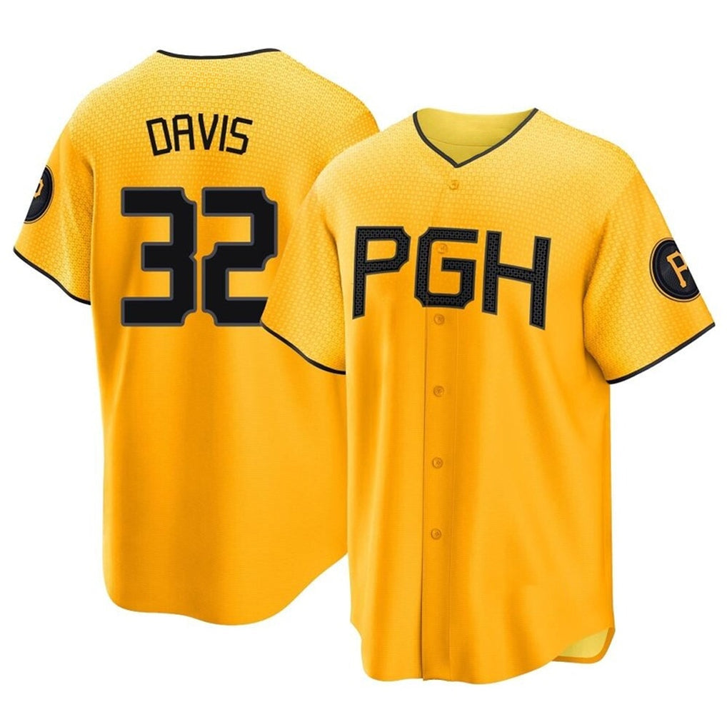 Davalo P.Pirates #32 Henry Davis Player Gold City Connect Home Game Stitched Jerseys