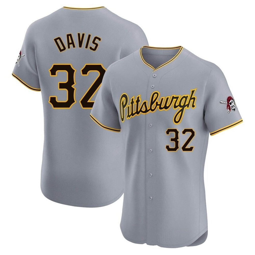 Davalo P.Pirates #32 Henry Davis Player Gray Road Home Limited Elite Stitched Jerseys