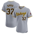 Davalo P.Pirates #32 Henry Davis Player Gray Road Home Limited Elite Stitched Jerseys