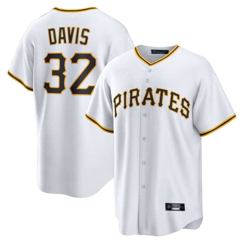 Davalo P.Pirates #32 Henry Davis Player White Home Game Stitched Jerseys