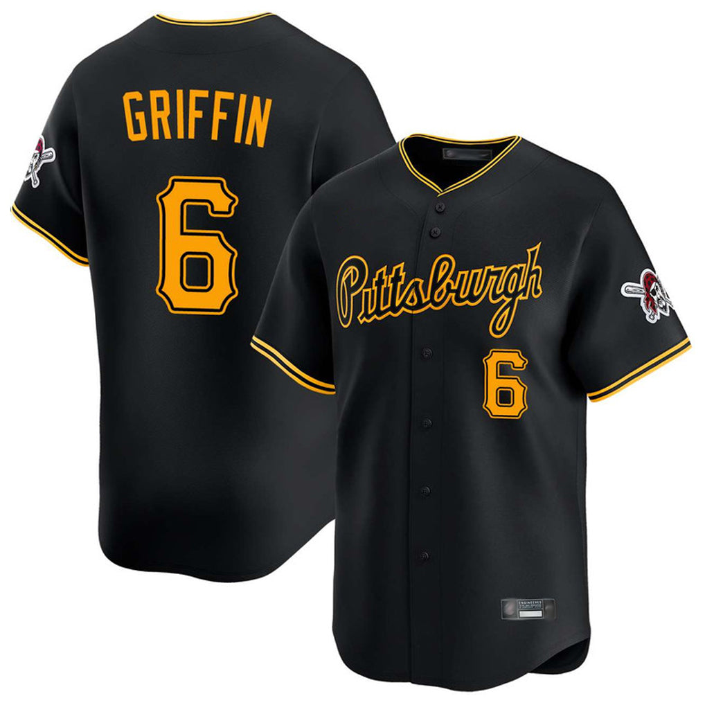 Davalo P.Pirates #6 Konnor Griffin Player Black Alt Home Limited Stitched Jerseys