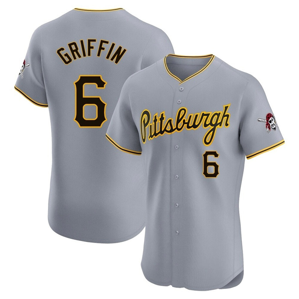 Davalo P.Pirates #6 Konnor Griffin Player Gray Road Home Limited Elite Stitched Jerseys