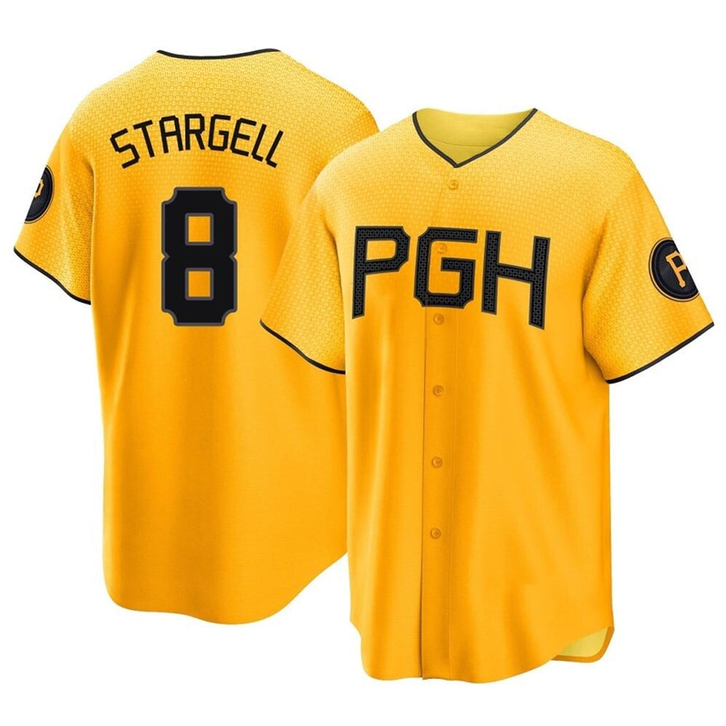 Davalo P.Pirates #8 Willie Stargell Player Gold City Connect Home Game Stitched Jerseys