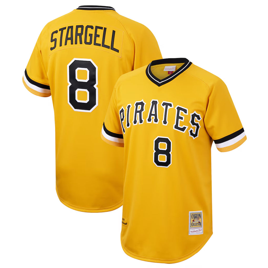 Davalo P.Pirates #8 Willie Stargell Player Gold Mitchell & Ness Cooperstown Collection 1979 Limited Stitched Jerseys