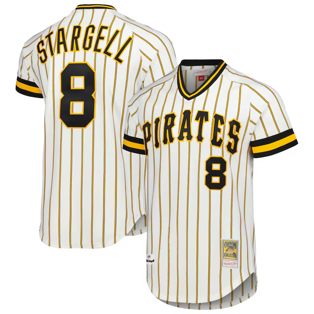 Davalo P.Pirates #8 Willie Stargell Player White Mitchell & Ness Cooperstown Collection 1979 Limited Stitched Jerseys
