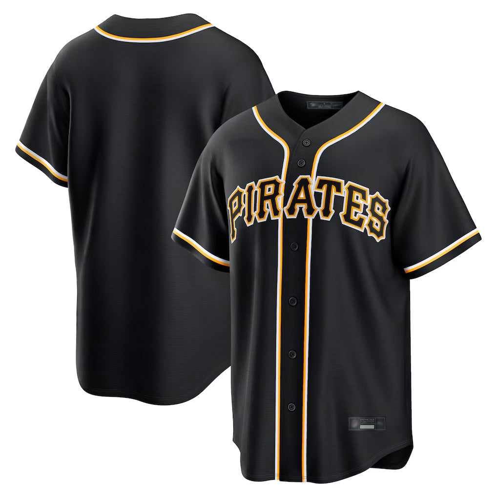 Davalo P.Pirates Blank Player Black Fashion Out Home Game Stitched Jerseys