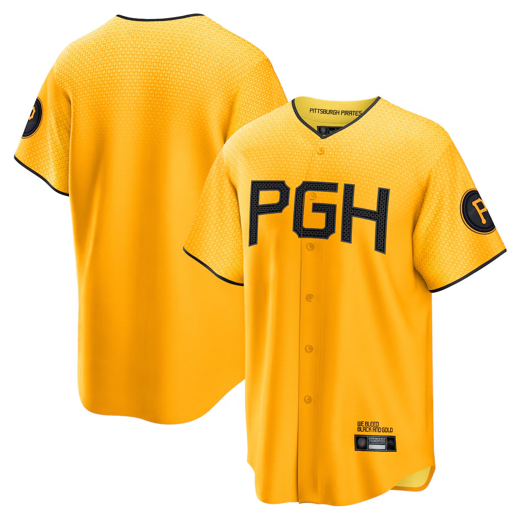 Davalo P.Pirates Blank Player Gold City Connect Home Game Stitched Jerseys