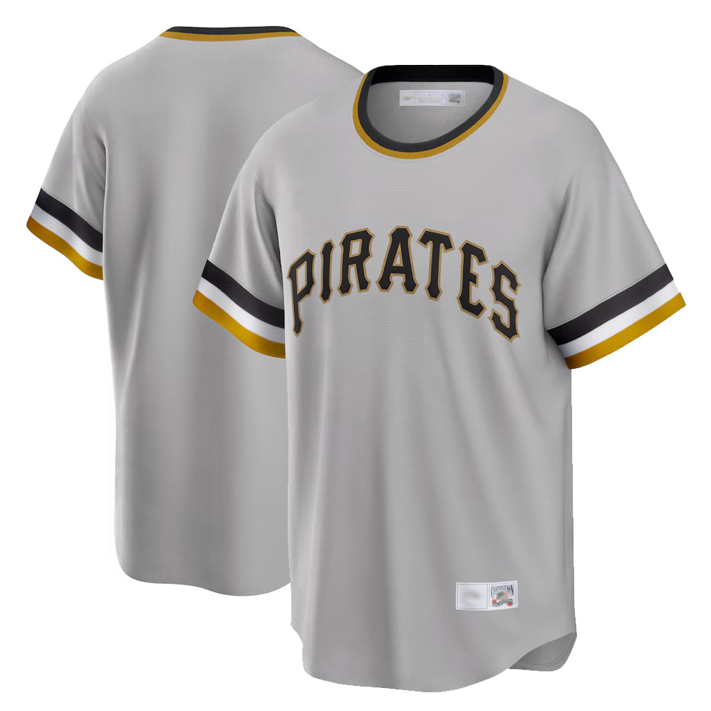 Davalo P.Pirates Blank Player Gray Throwback Cooperstown Collection Limited T-shirt Stitched Jerseys