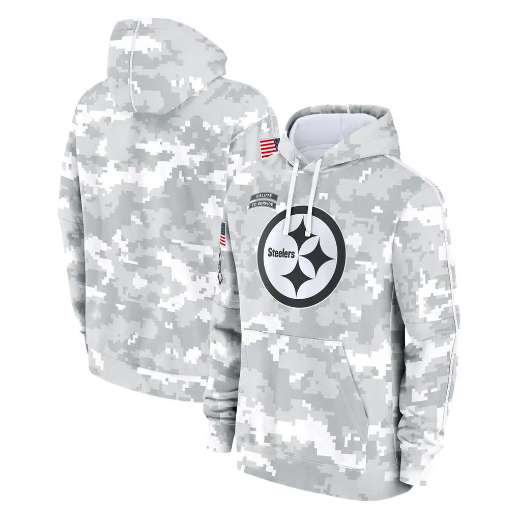 Davalo P.Steelers Arctic Camo Limited Salute to Service Pullover Hoodies Game Blank Player Stitched Jerseys