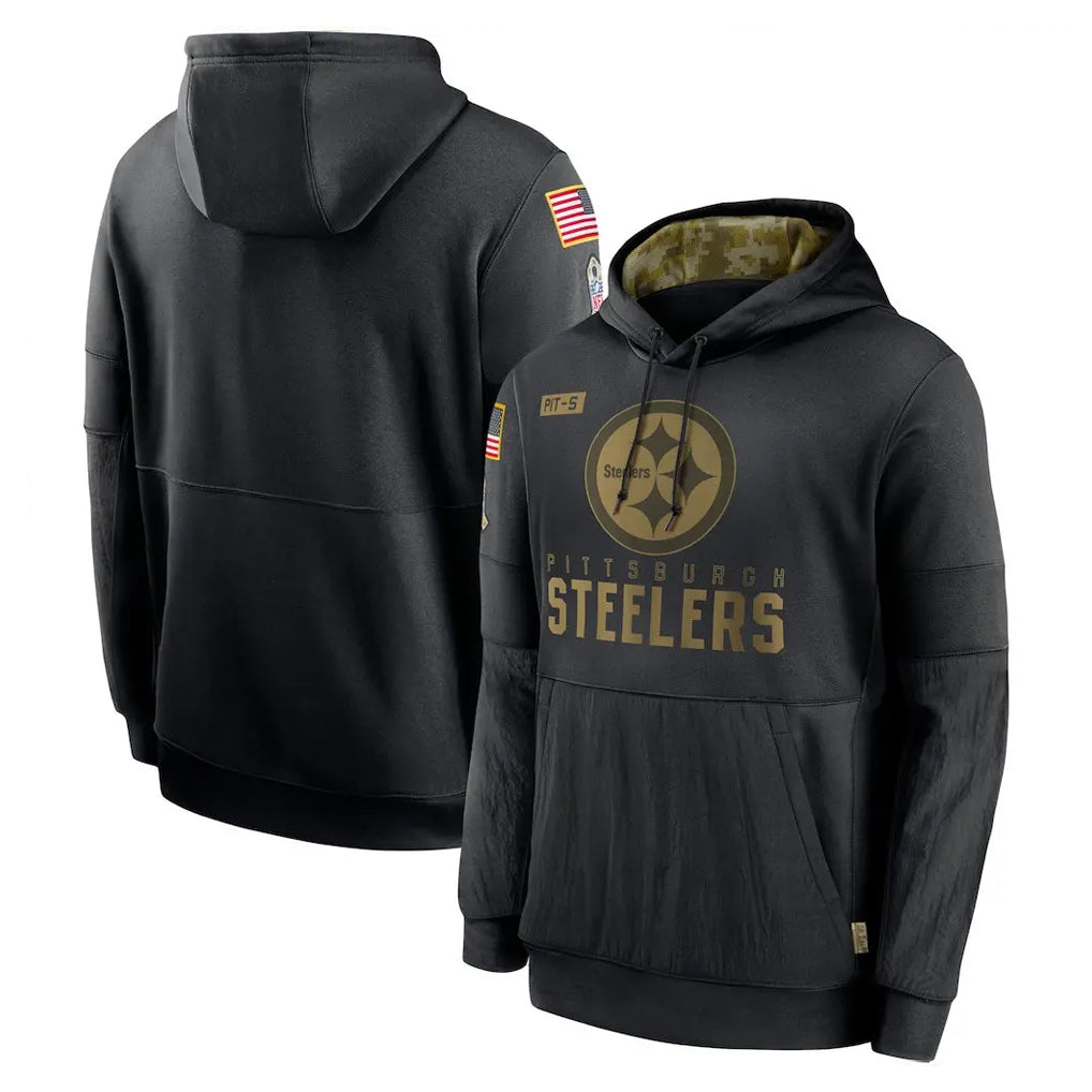 Davalo P.Steelers Black Salute to Service Hoodies Limited Game Blank Player Stitched Jerseys
