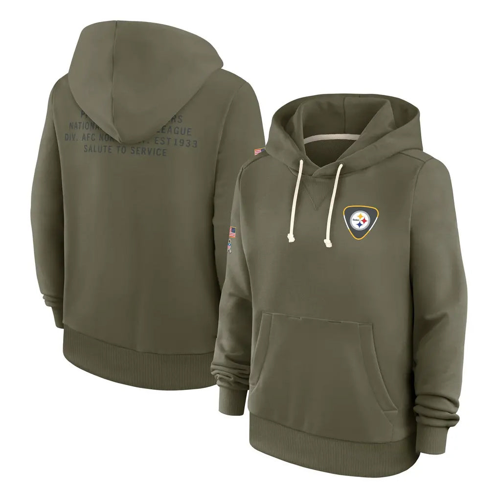 Davalo P.Steelers Olive Salute to Service Pullover Hoodies Limited Blank Player Stitched Jerseys