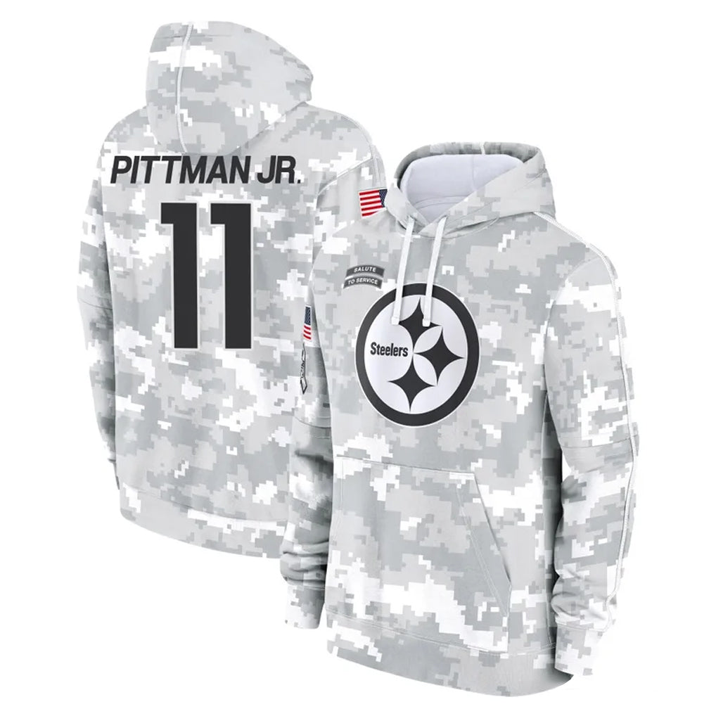 Davalo P.Steelers #11 Michael Pittman Jr. Player Arctic Camo Limited Salute to Service Pullover Hoodies Game Stitched Jerseys