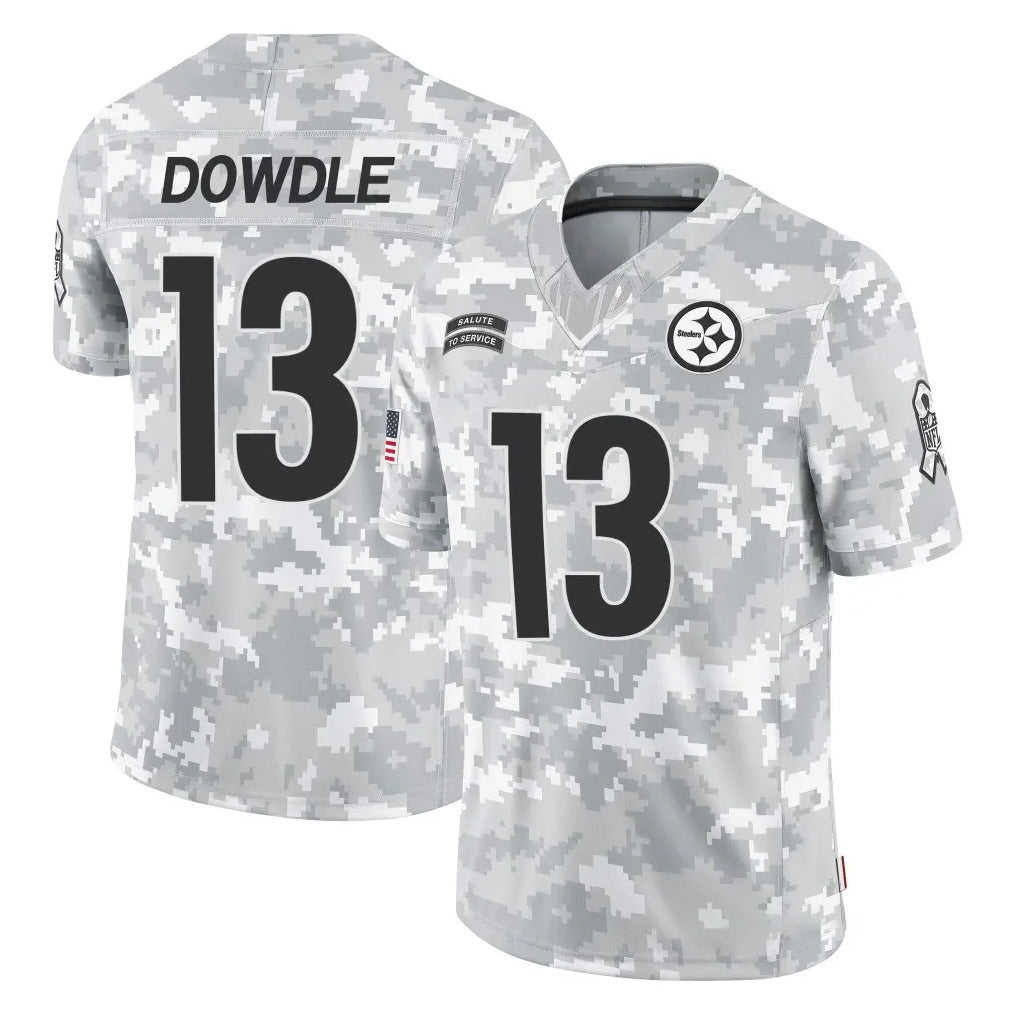Davalo P.Steelers #13 Rico Dowdle Player Arctic Camo Limited Salute To Service Home Game Stitched Jerseys