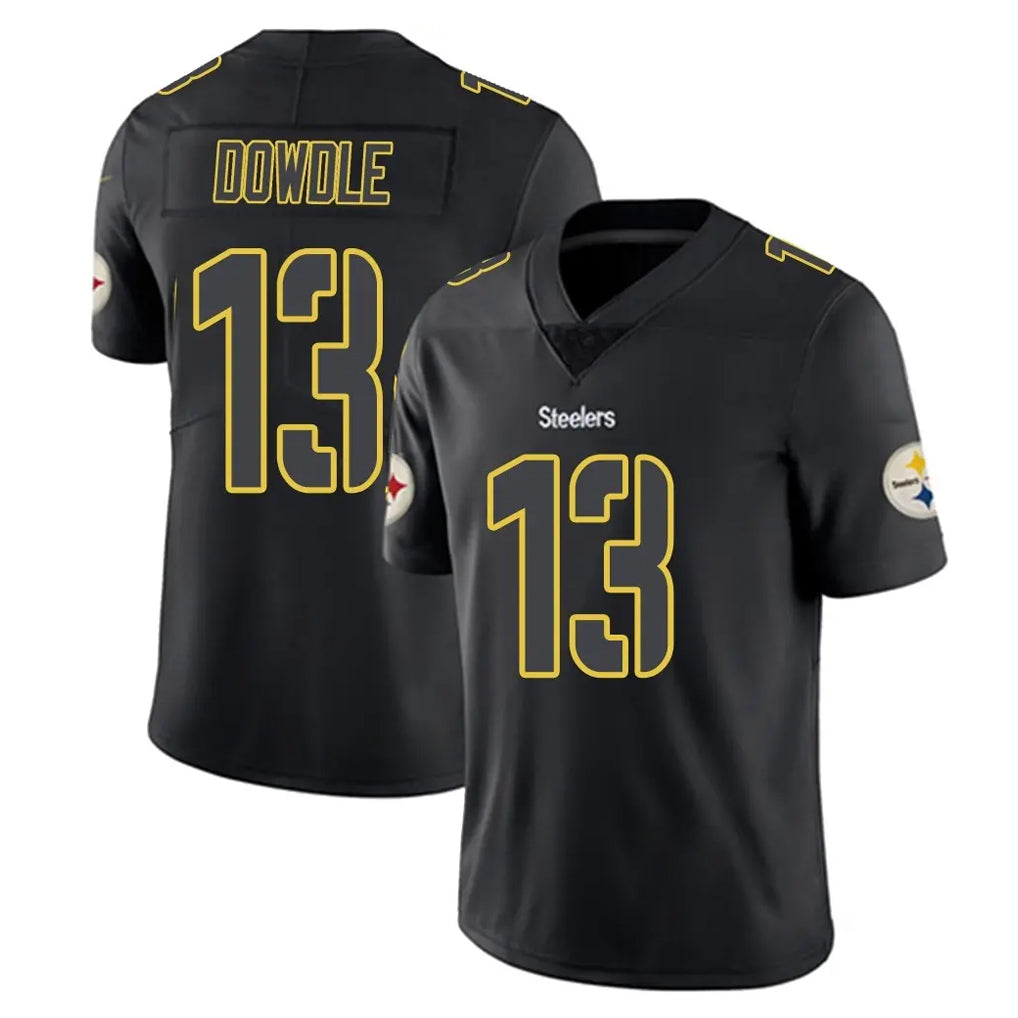 Davalo P.Steelers #13 Rico Dowdle Player Black Impact Limited Home Game Stitched Jerseys