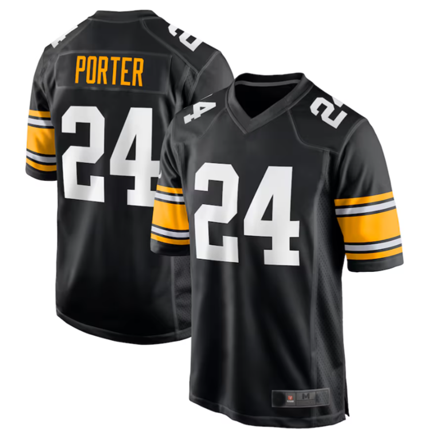 Davalo P.Steelers #24 Joey Porter Jr. Black Alternate Game American Stitched Jerseys
