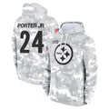 Davalo P.Steelers #24 Joey Porter Jr. Player Arctic Camo Limited Salute to Service Pullover Hoodies Game Stitched Jerseys
