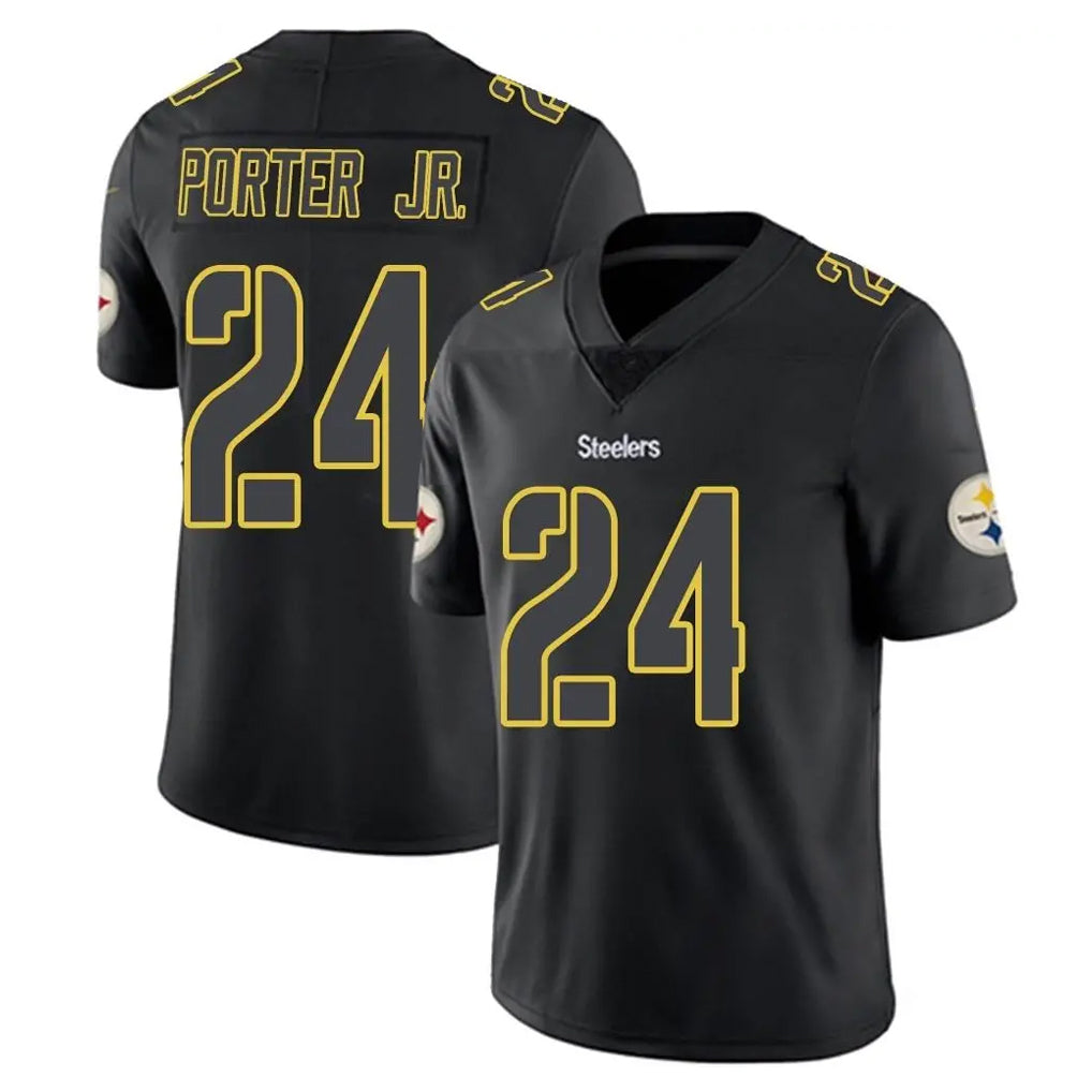 Davalo P.Steelers #24 Joey Porter Jr. Player Black Impact Limited Home Game Stitched Jerseys
