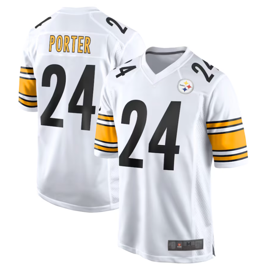 Davalo P.Steelers #24 Joey Porter Jr. White Away Game American Stitched Jerseys