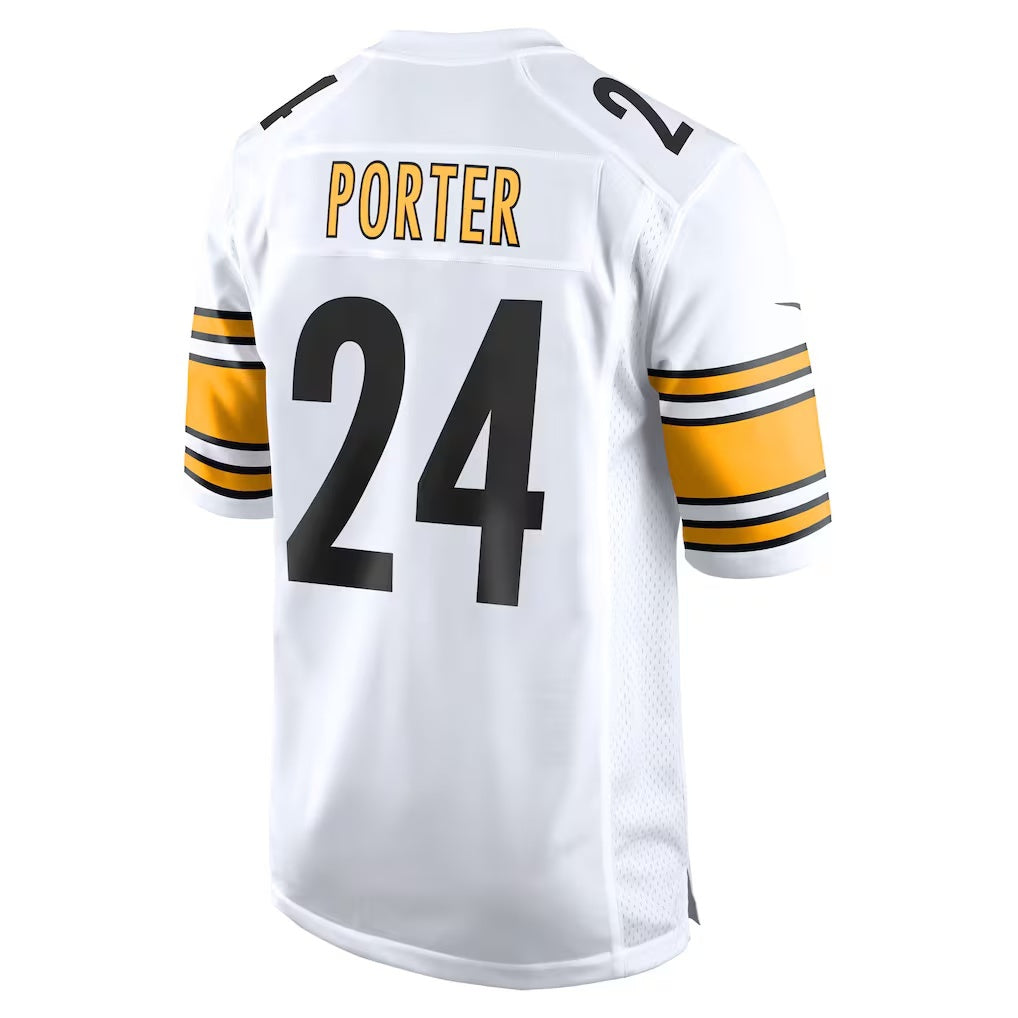 Davalo P.Steelers #24 Joey Porter Jr. White Away Game Jerseys