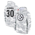 Davalo P.Steelers #30 Jaylen Warren Player Arctic Camo Limited Salute to Service Pullover Hoodies Game Stitched Jerseys