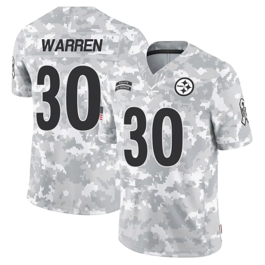 Davalo P.Steelers #30 Jaylen Warren Player Arctic Camo Salute to Service Limited Stitched Jerseys