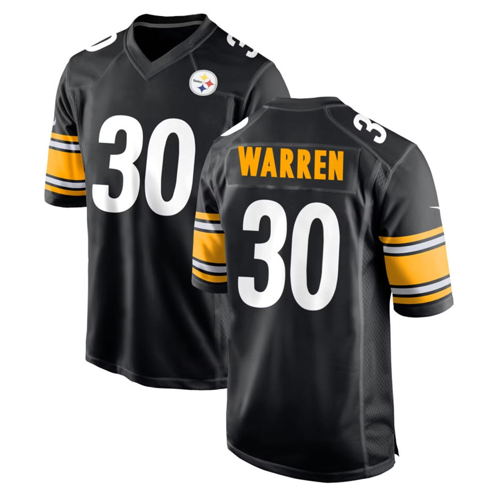 Davalo P.Steelers #30 Jaylen Warren Player Black Home Game Stitched Jerseys