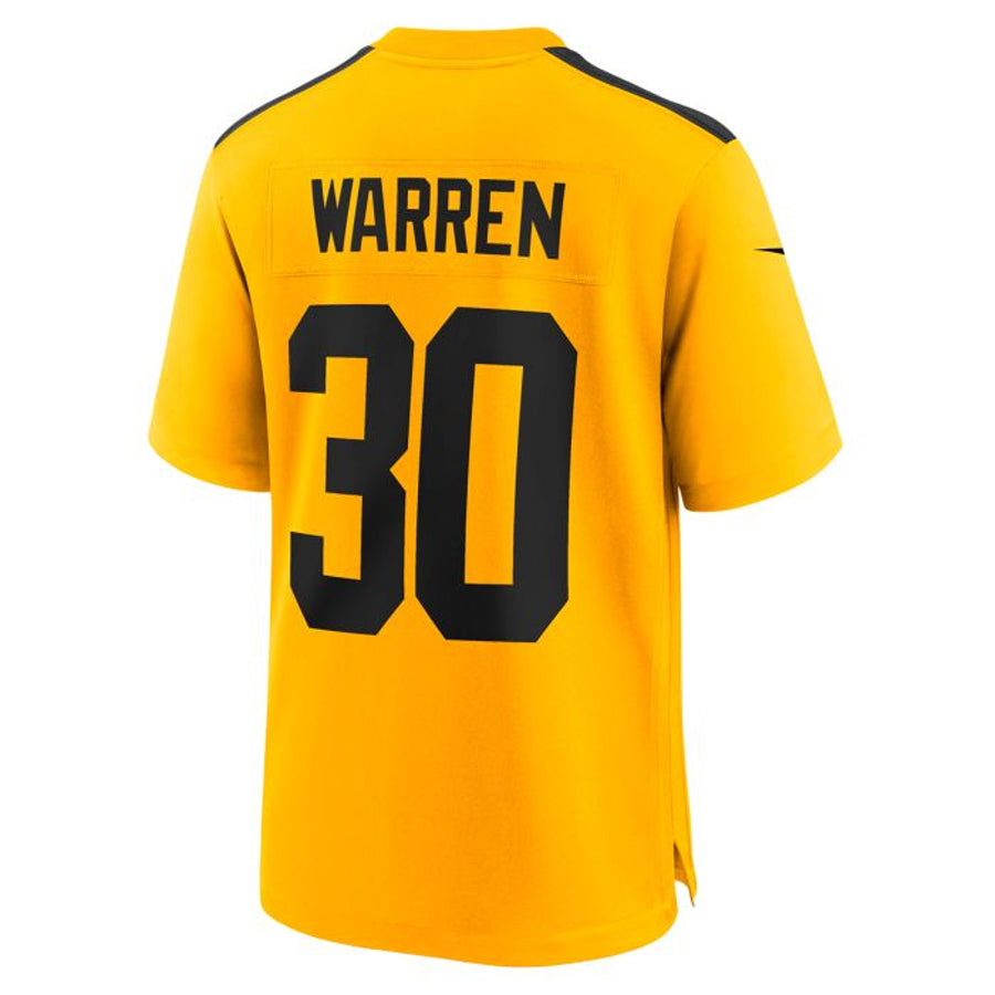Davalo P.Steelers #30 Jaylen Warren Player Gold Alternate Game Stitched Jerseys
