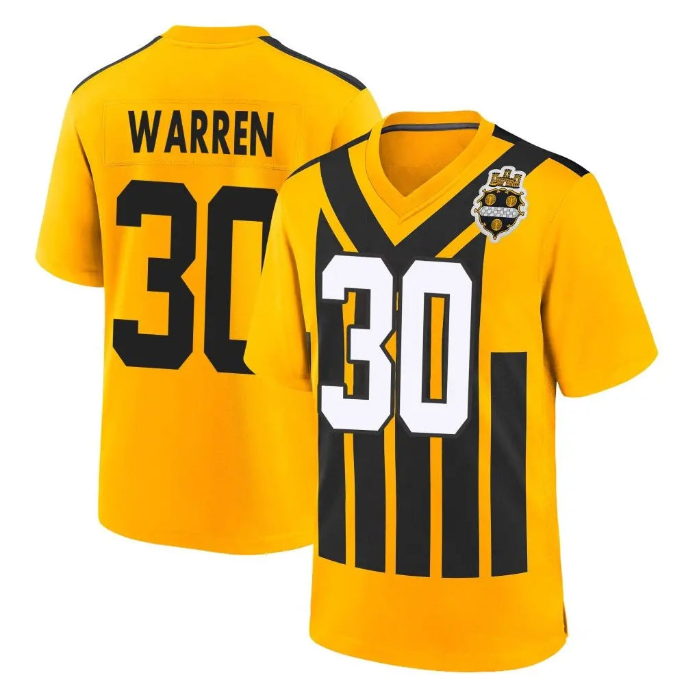 Davalo P.Steelers #30 Jaylen Warren Player Gold Limited 1933 Throwback Home Game Stitched Jerseys