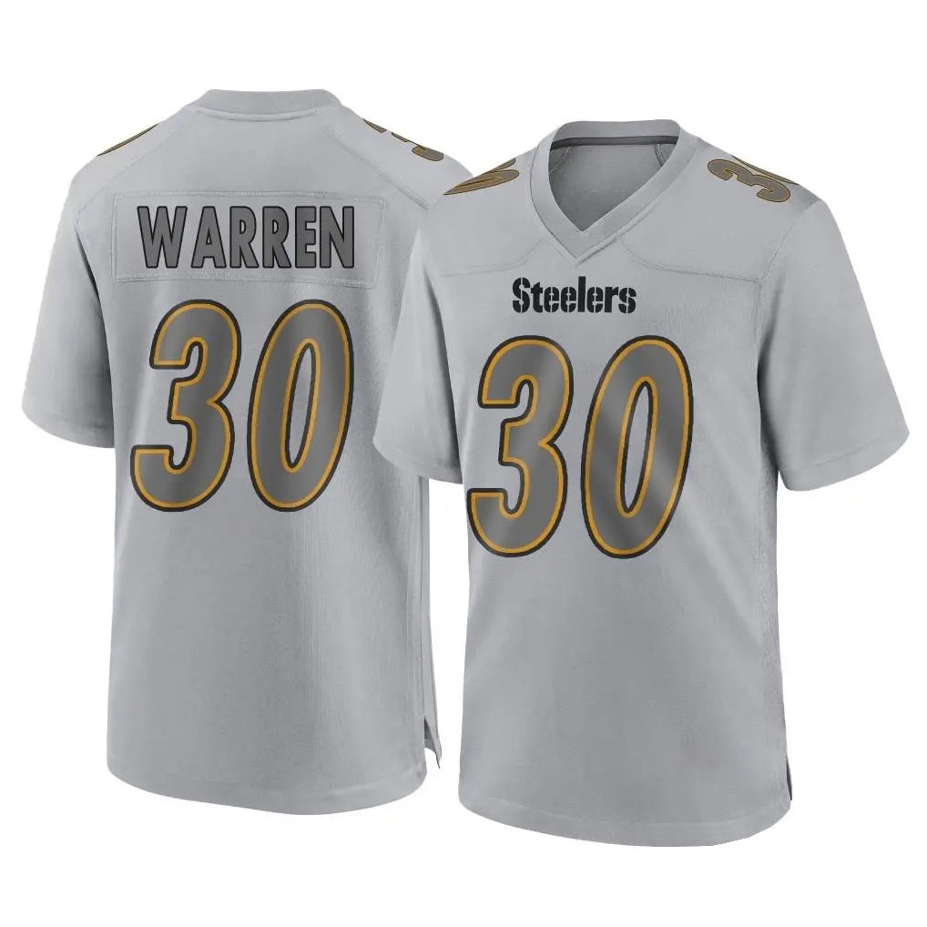 Davalo P.Steelers #30 Jaylen Warren Player Gray Atmosphere Fashion Home Game Stitched Jerseys