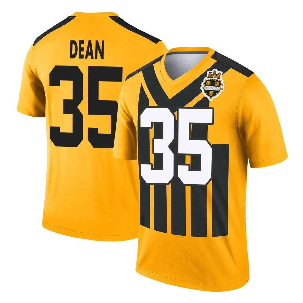 Davalo P.Steelers #35 Jamel Dean Player Gold Legend Limited 1933 Throwback Performance Home Game Stitched Jerseys