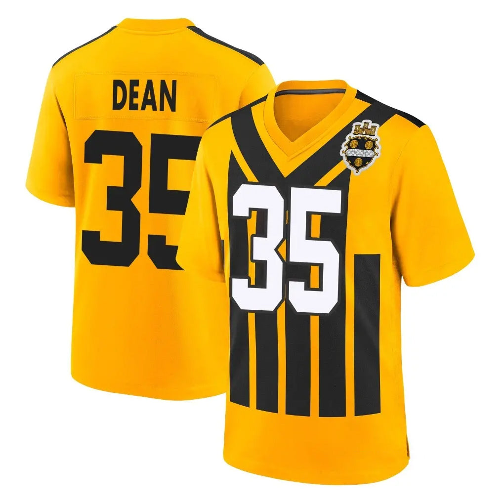 Davalo P.Steelers #35 Jamel Dean Player Gold Limited 1933 Throwback Home Game Stitched Jerseys