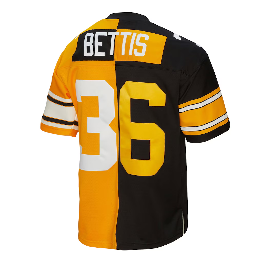 Davalo P.Steelers #36 Jerome Bettis Mitchell & Ness BlackGold 1996 Split Legacy Replica Stitched Puhic Jersey