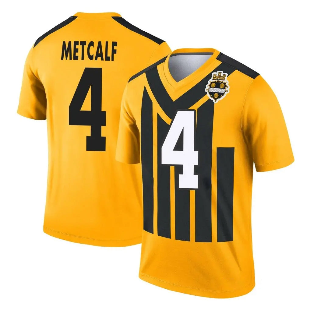 Davalo P.Steelers #4 DK Metcalf Player Gold Legend Limited 1933 Throwback Performance Home Game Stitched Jerseys