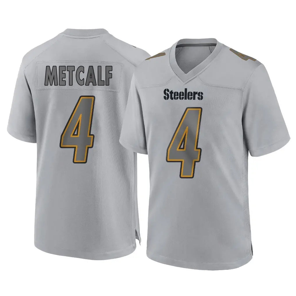 Davalo P.Steelers #4 DK Metcalf Player Gray Atmosphere Fashion Home Game Stitched Jerseys