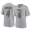 Davalo P.Steelers #4 DK Metcalf Player Gray Atmosphere Fashion Home Game Stitched Jerseys