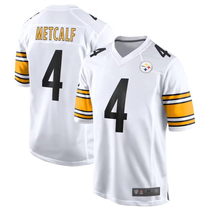 Davalo P.Steelers #4 DK Metcalf Player White Game Replica Stitched Jerseys